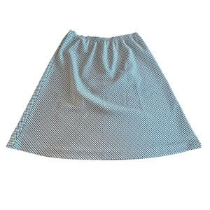 RMR Gingham Skirt Womens Size 16 Plaid Elastic Waist Green Blue 80s Vibrant
